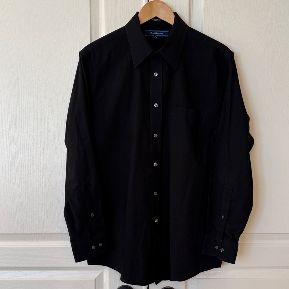 croft & barrow Men's Black Long-Sleeve Dress Shirt